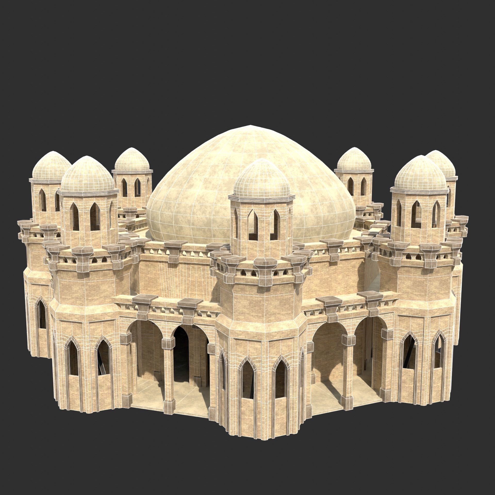 ARAB ARABIC DESERT TURKISH TEMPLE CHURCH COLLECTION Low-poly 3D model_20