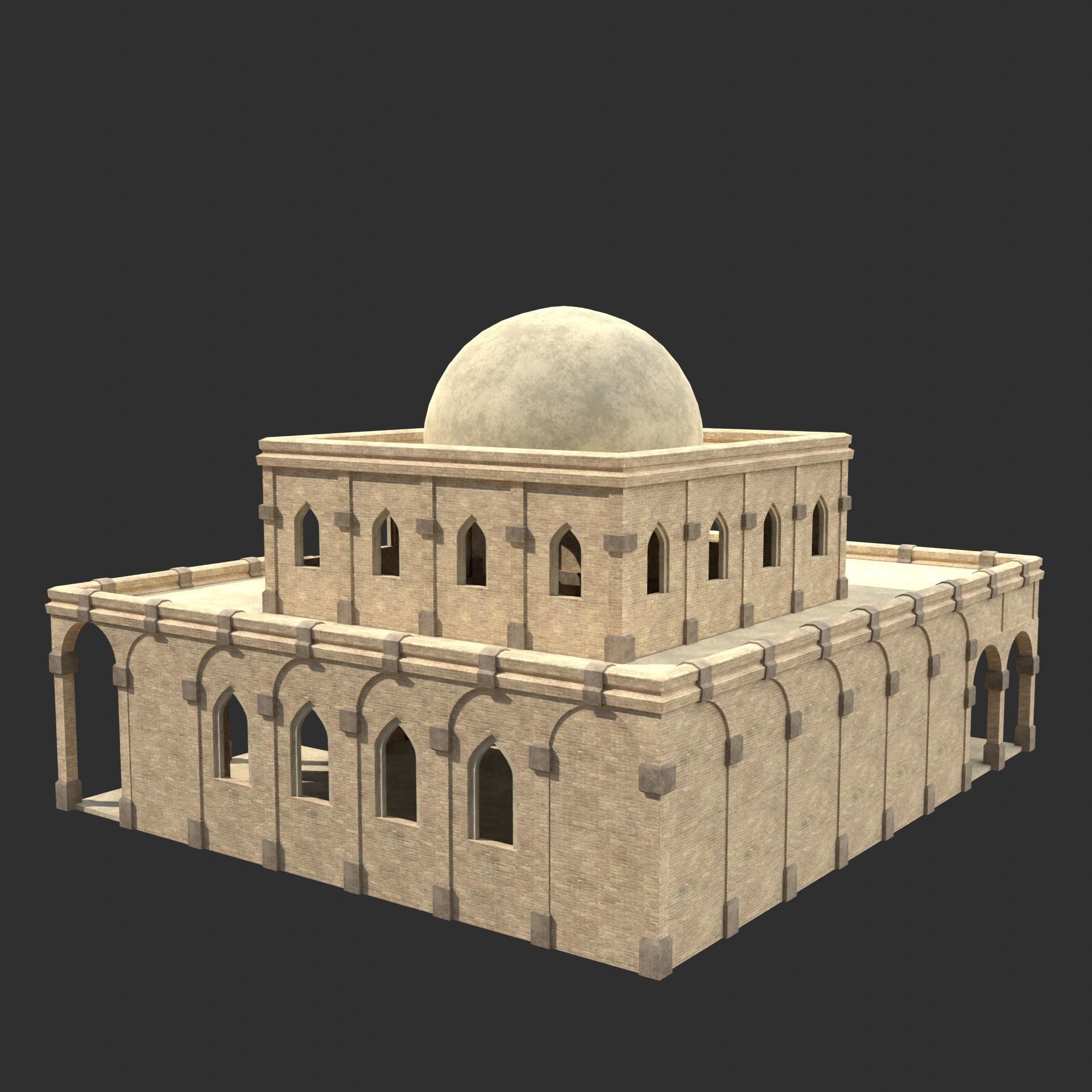 ARAB ARABIC DESERT TURKISH TEMPLE CHURCH COLLECTION Low-poly 3D model_10