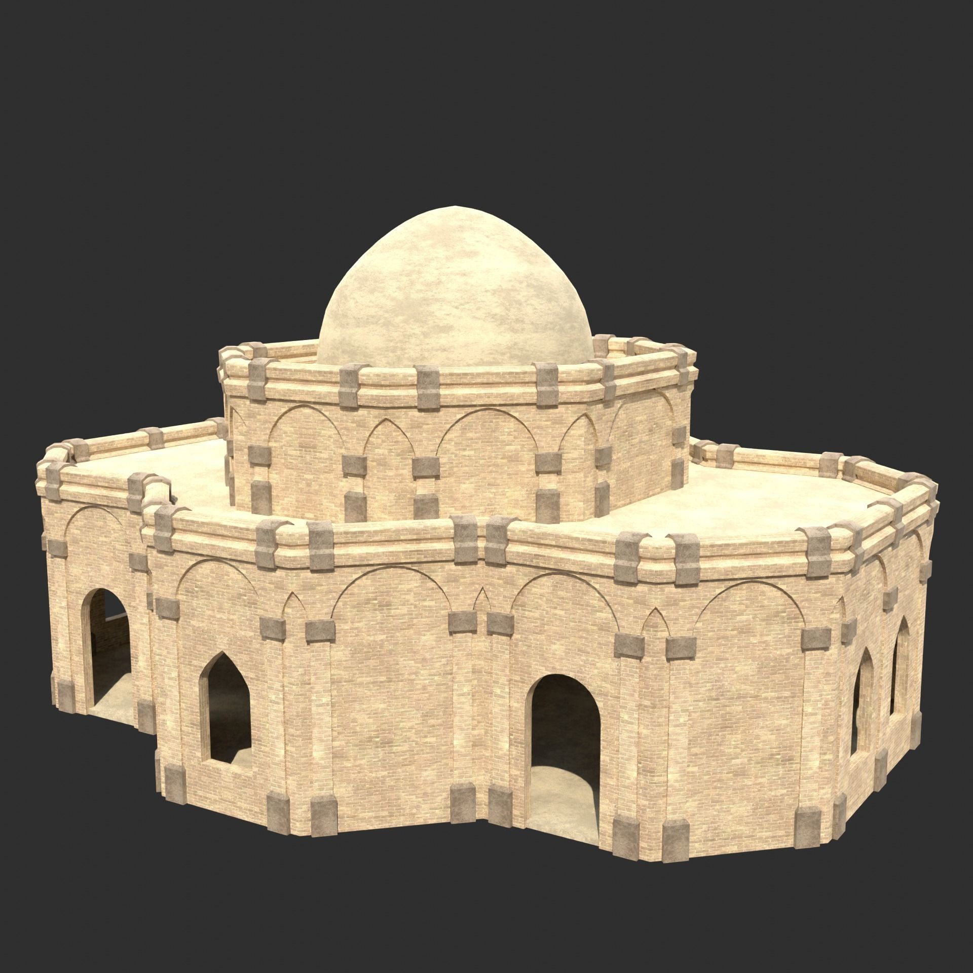ARAB ARABIC DESERT TURKISH TEMPLE CHURCH COLLECTION Low-poly 3D model_27