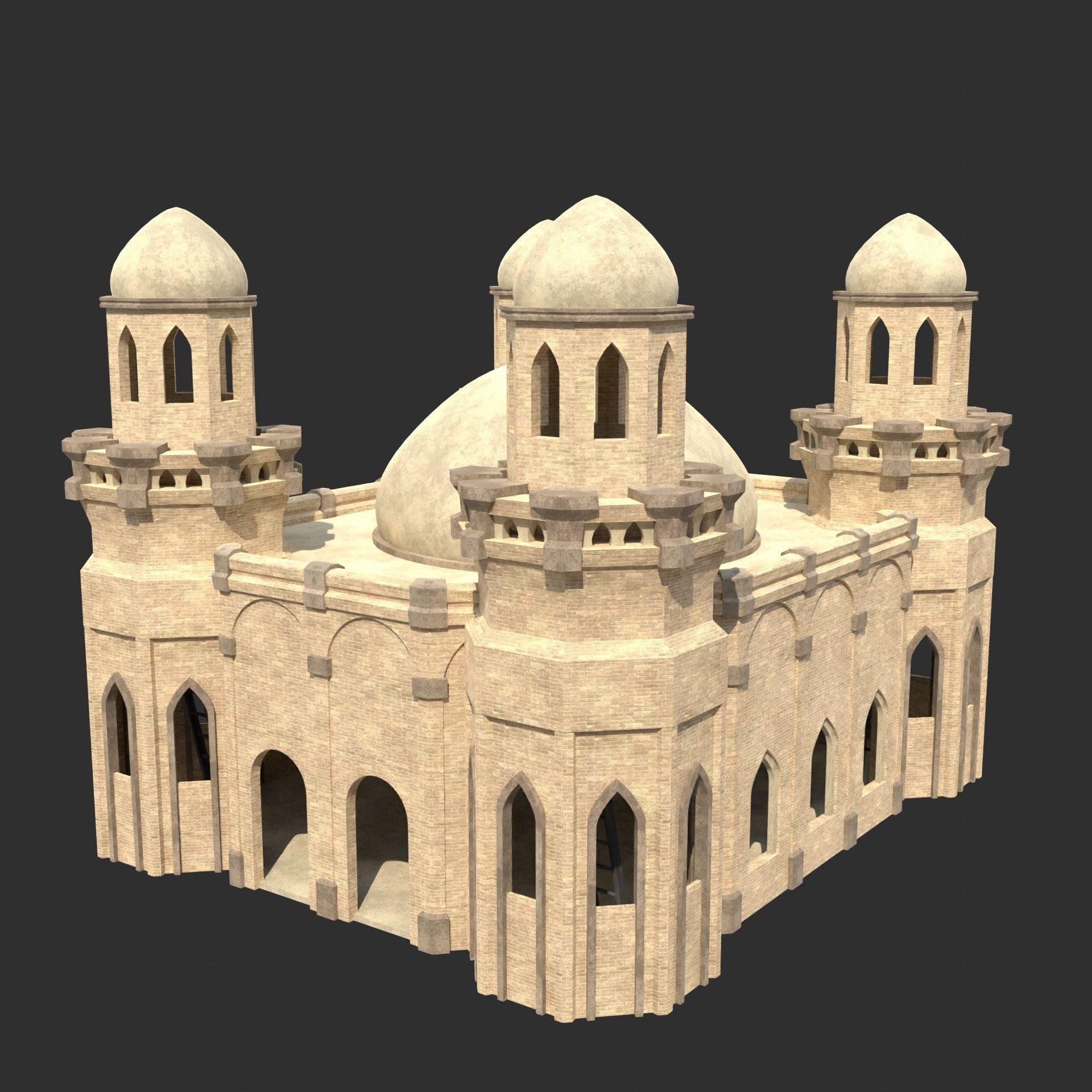 ARAB ARABIC DESERT TURKISH TEMPLE CHURCH COLLECTION Low-poly 3D model_23