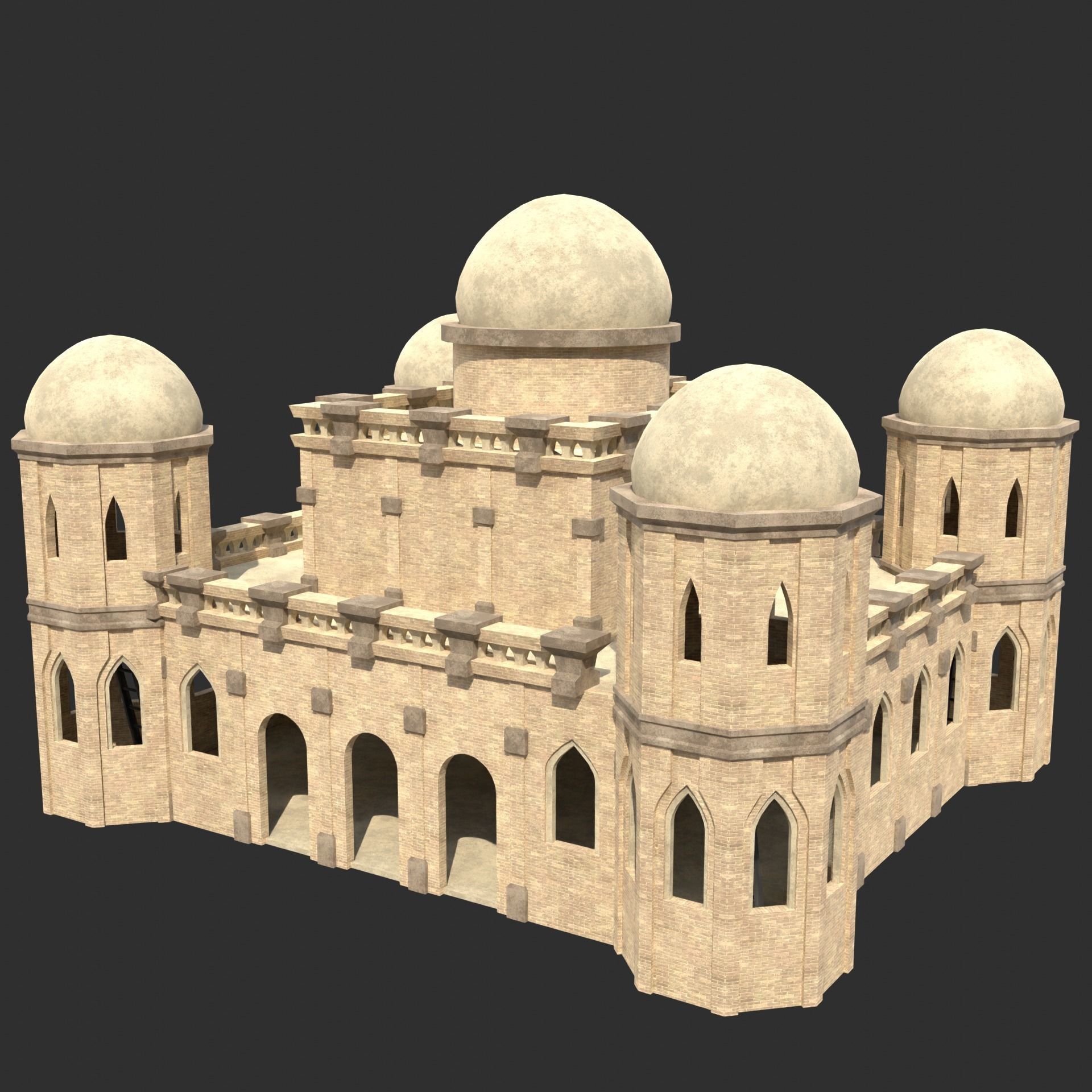 ARAB ARABIC DESERT TURKISH TEMPLE CHURCH COLLECTION Low-poly 3D model_7