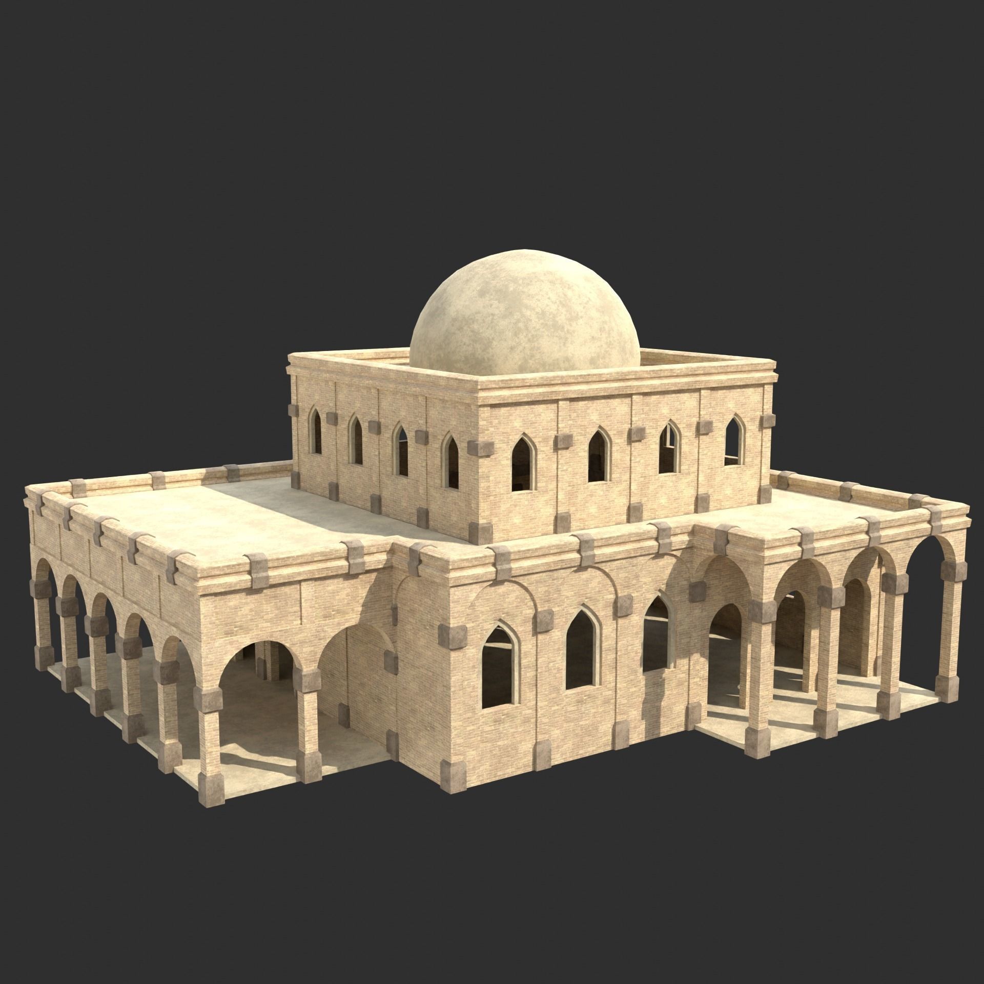 ARAB ARABIC DESERT TURKISH TEMPLE CHURCH COLLECTION Low-poly 3D model_12