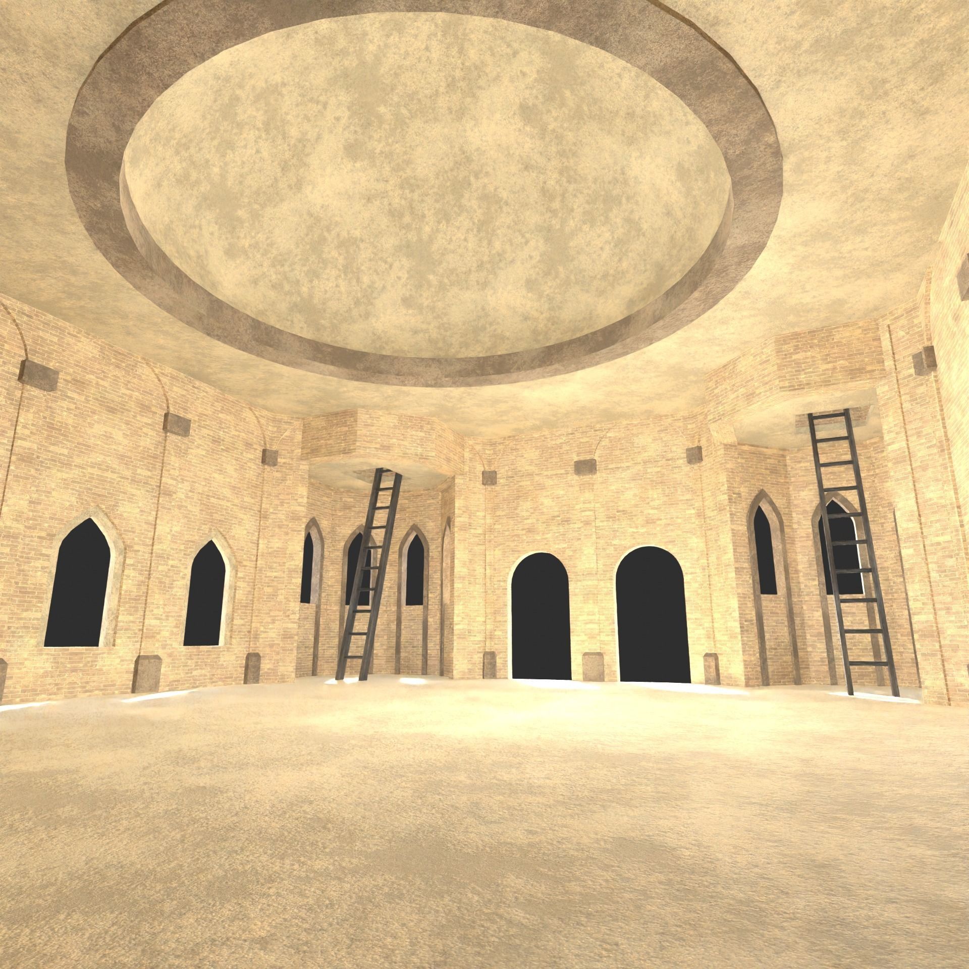 ARAB ARABIC DESERT TURKISH TEMPLE CHURCH COLLECTION Low-poly 3D model_47