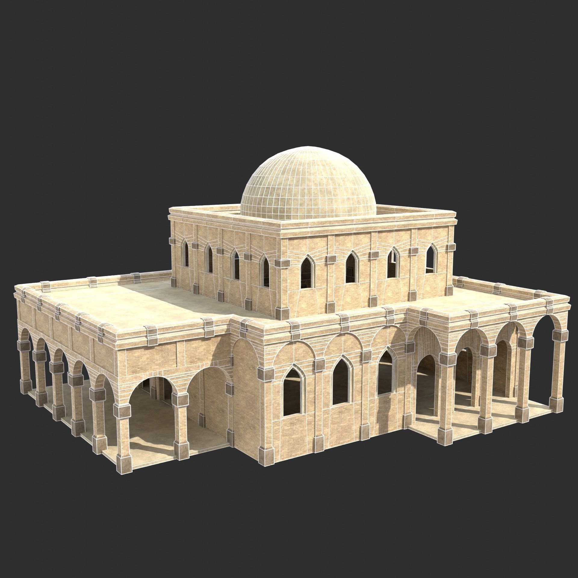 ARAB ARABIC DESERT TURKISH TEMPLE CHURCH COLLECTION Low-poly 3D model_11