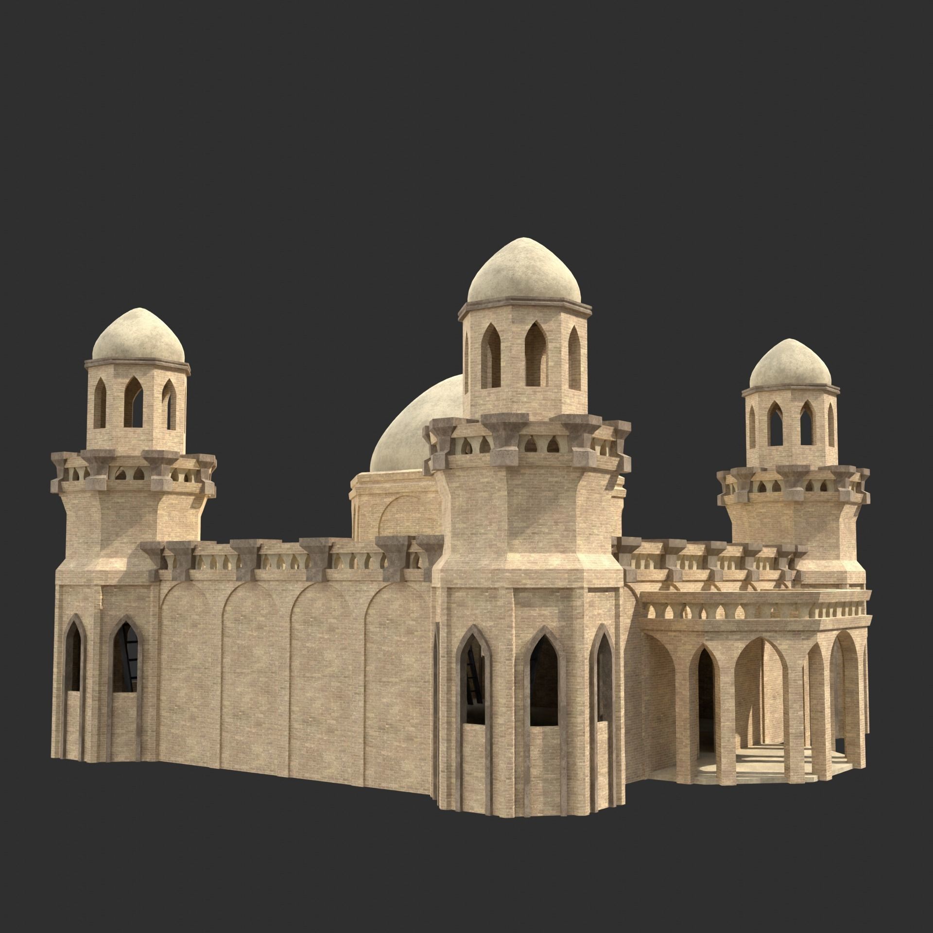 ARAB ARABIC DESERT TURKISH TEMPLE CHURCH COLLECTION Low-poly 3D model_29