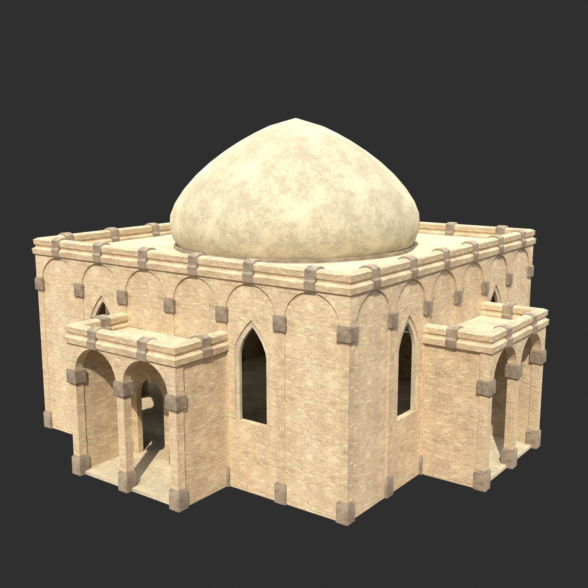 ARAB ARABIC DESERT TURKISH TEMPLE CHURCH COLLECTION Low-poly 3D model_13