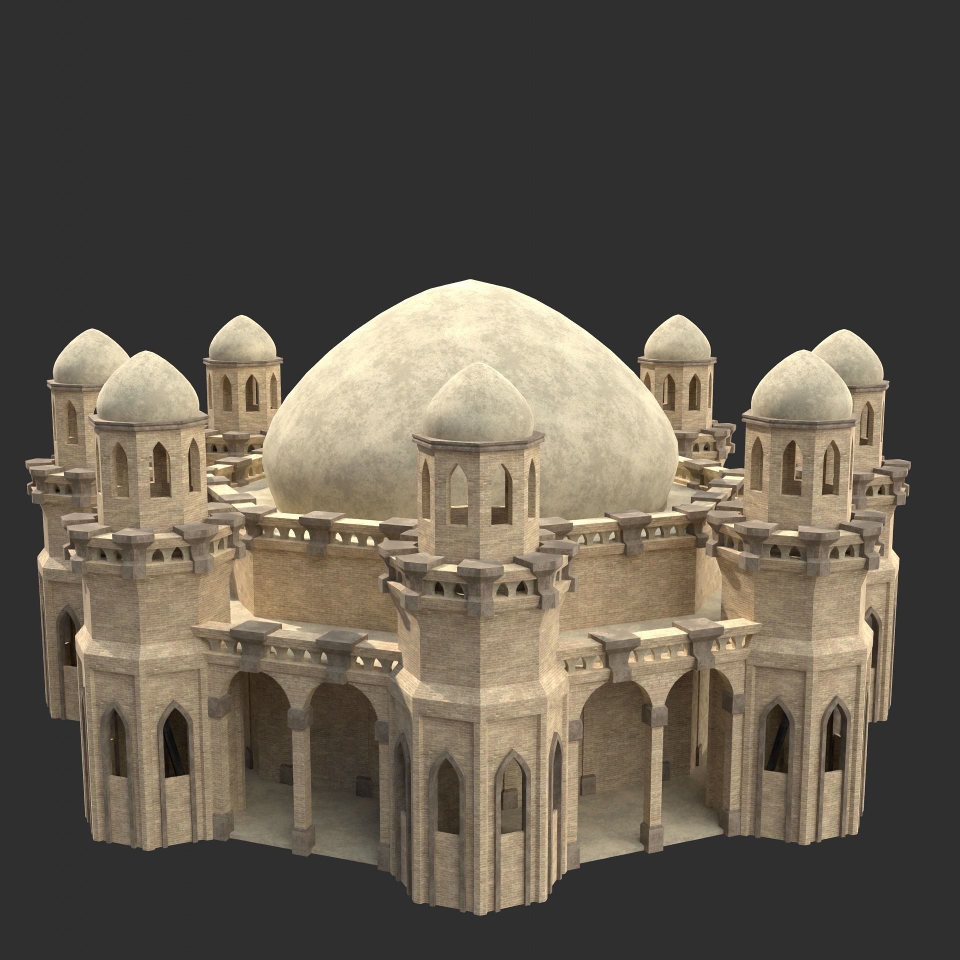 ARAB ARABIC DESERT TURKISH TEMPLE CHURCH COLLECTION Low-poly 3D model_19