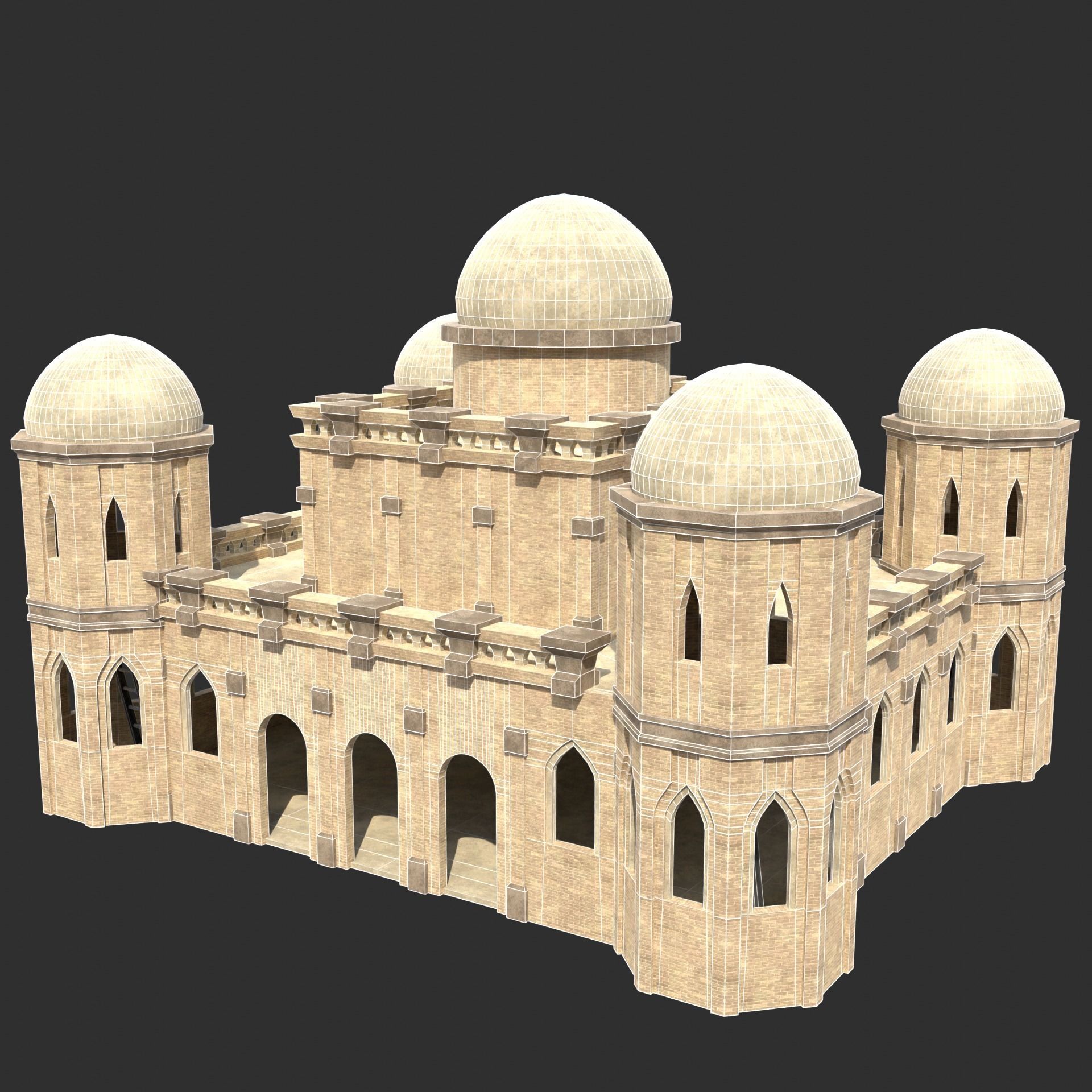 ARAB ARABIC DESERT TURKISH TEMPLE CHURCH COLLECTION Low-poly 3D model_8