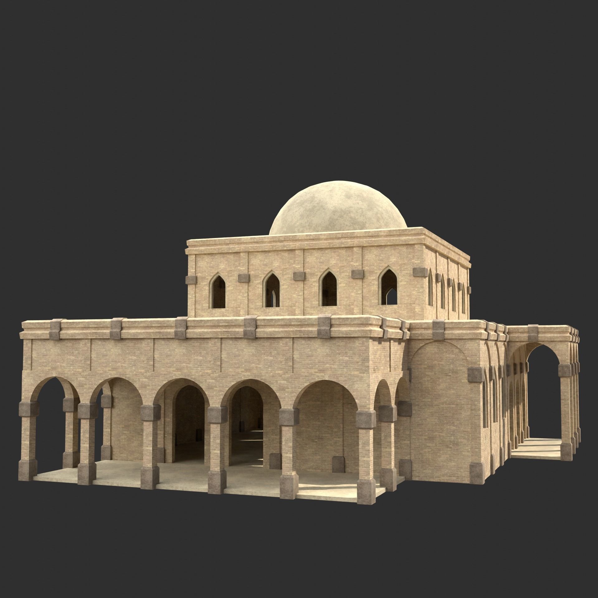 ARAB ARABIC DESERT TURKISH TEMPLE CHURCH COLLECTION Low-poly 3D model_9
