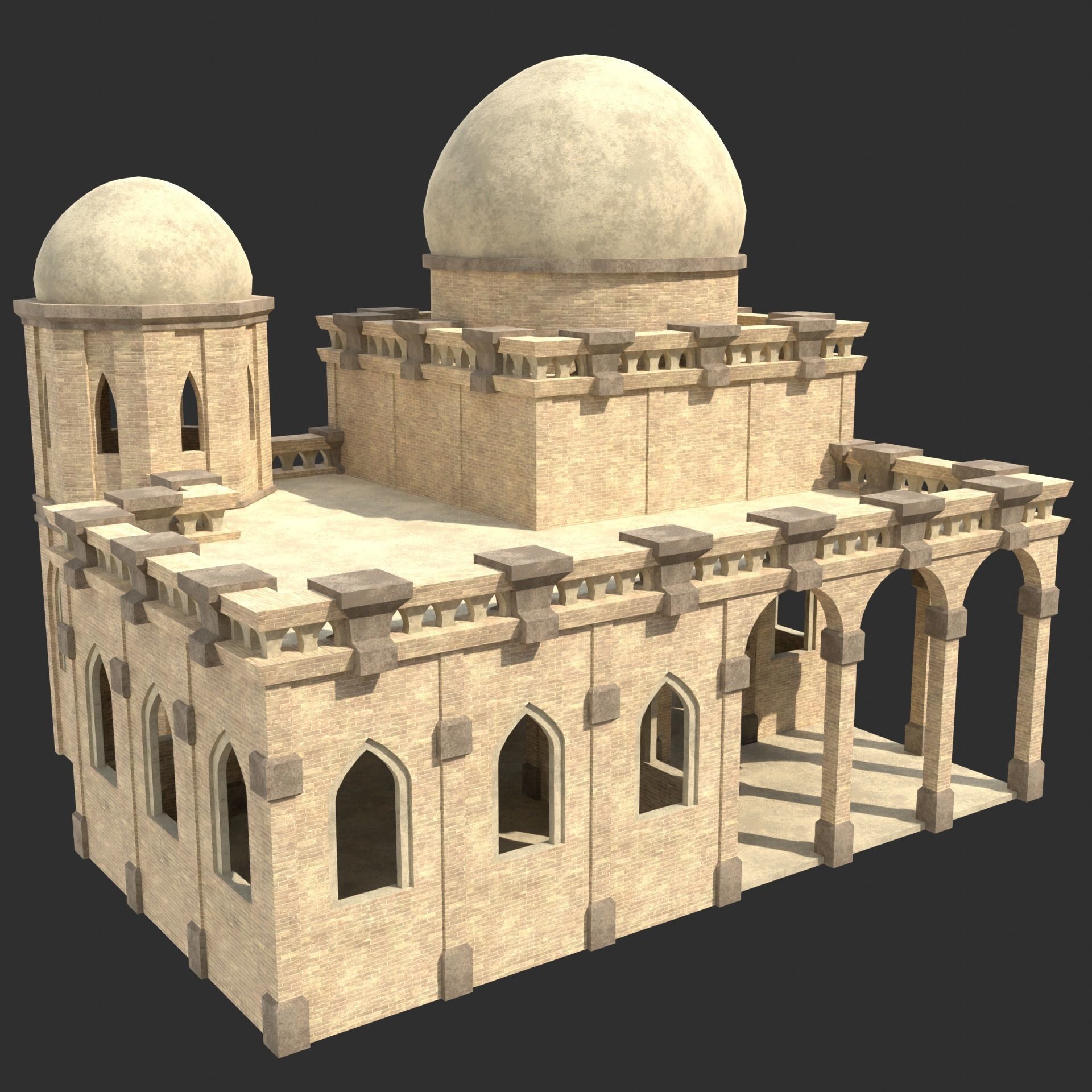 ARAB ARABIC DESERT TURKISH TEMPLE CHURCH COLLECTION Low-poly 3D model_35