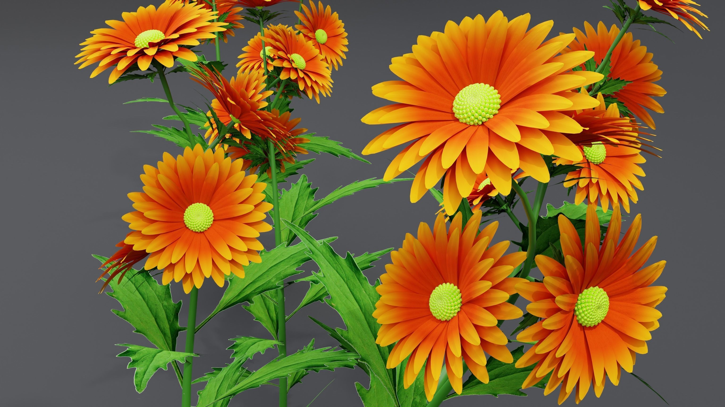 3d Flower Plant 3D model_1