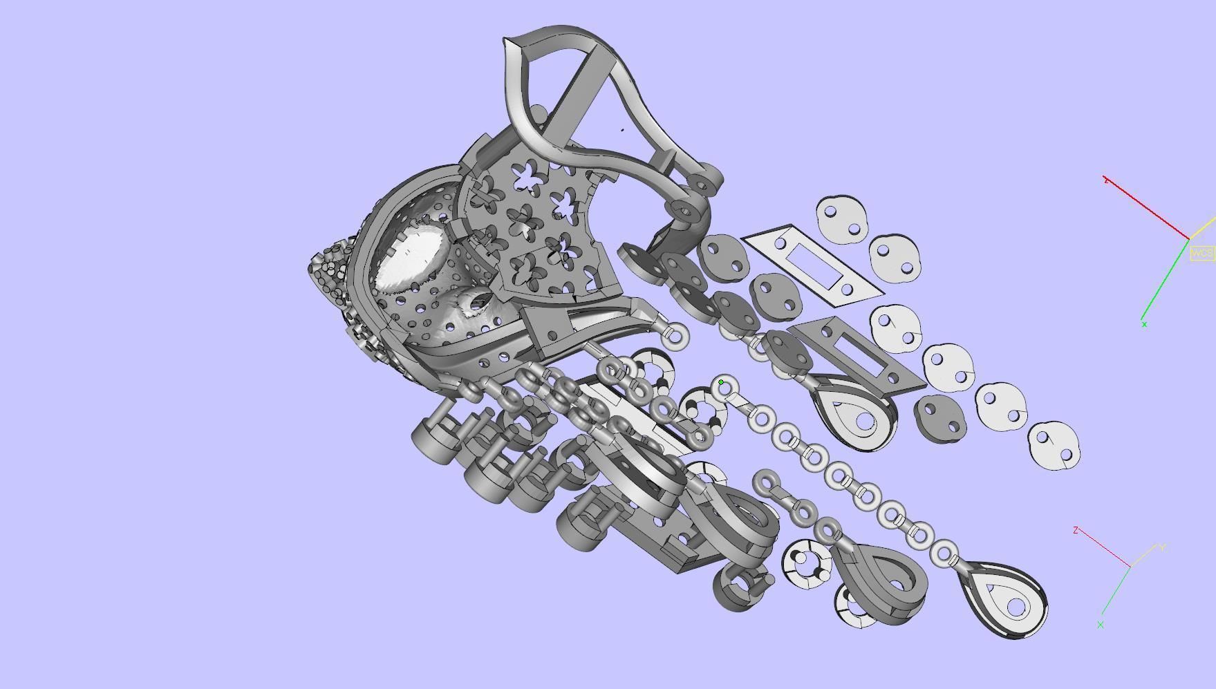 earrings panther 3D print model_5