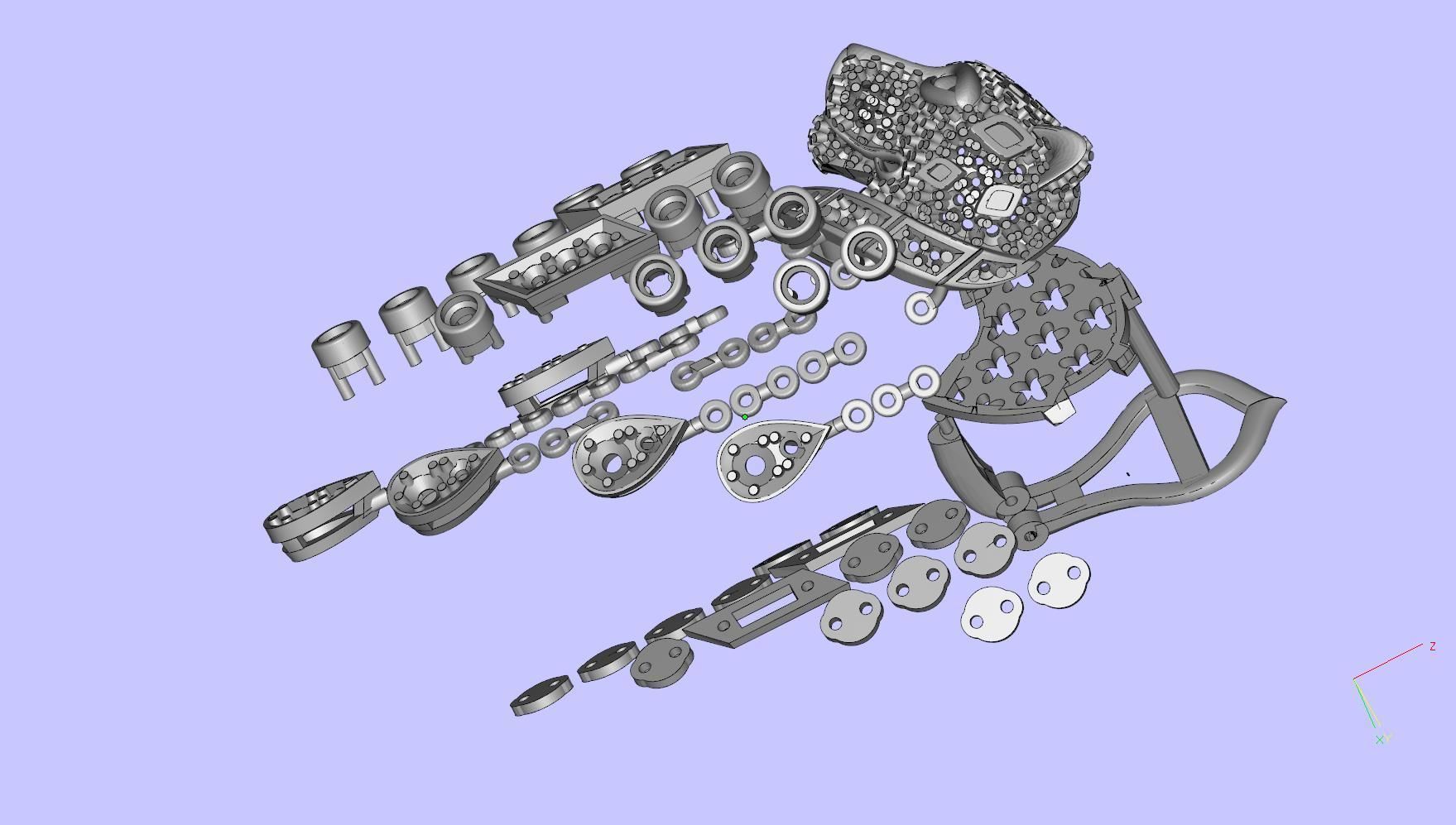 earrings panther 3D print model_6