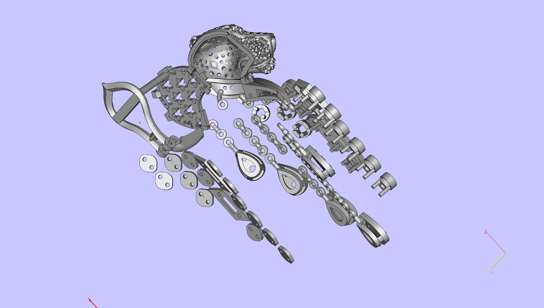 earrings panther 3D print model_7