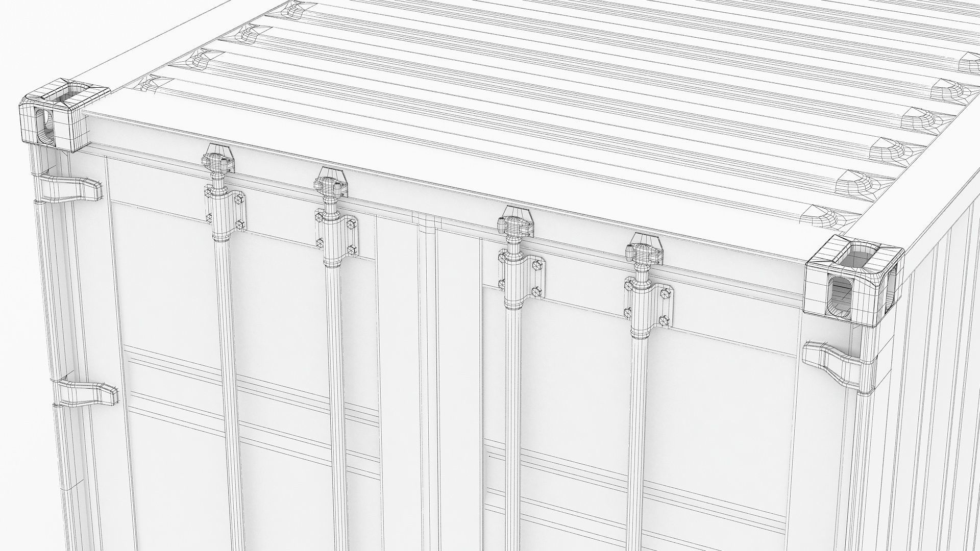 20ft Military Container Khaki 3D model_14