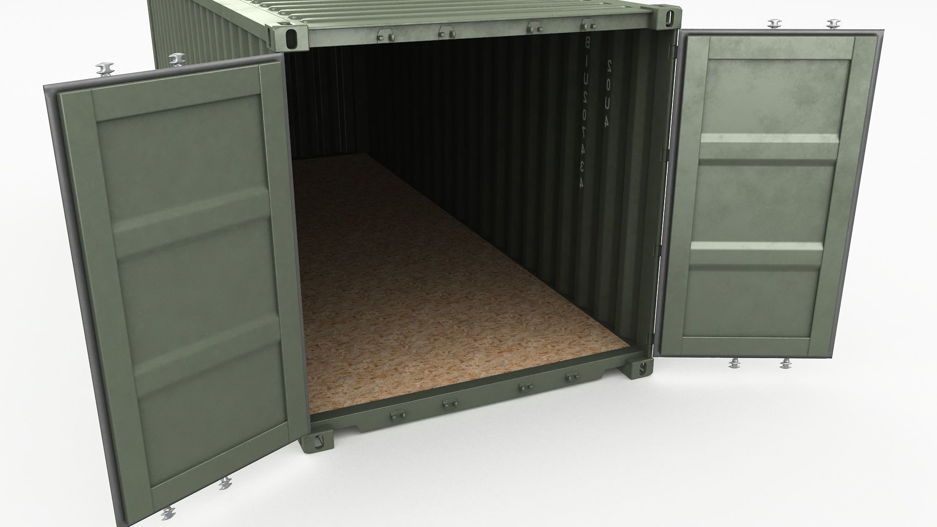 20ft Military Container Khaki 3D model_9