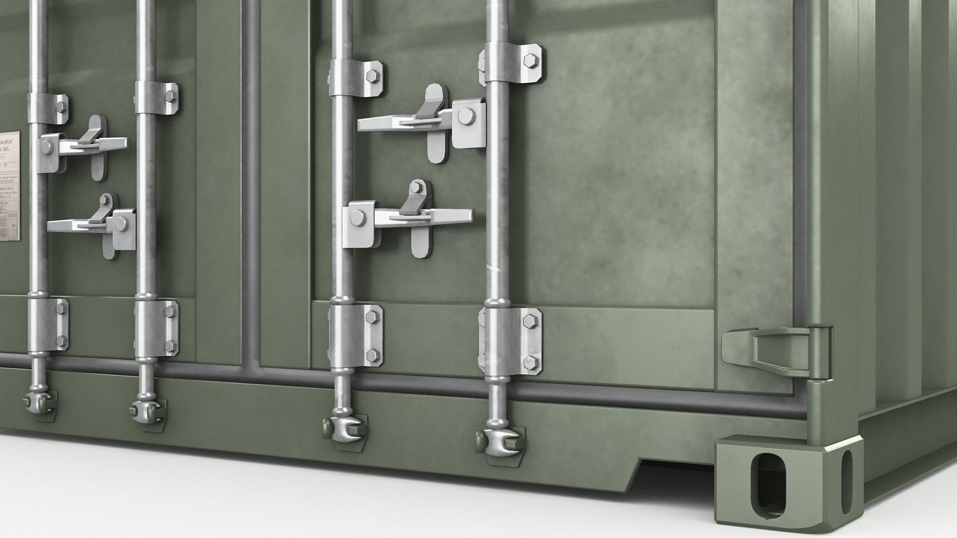 20ft Military Container Khaki 3D model_4