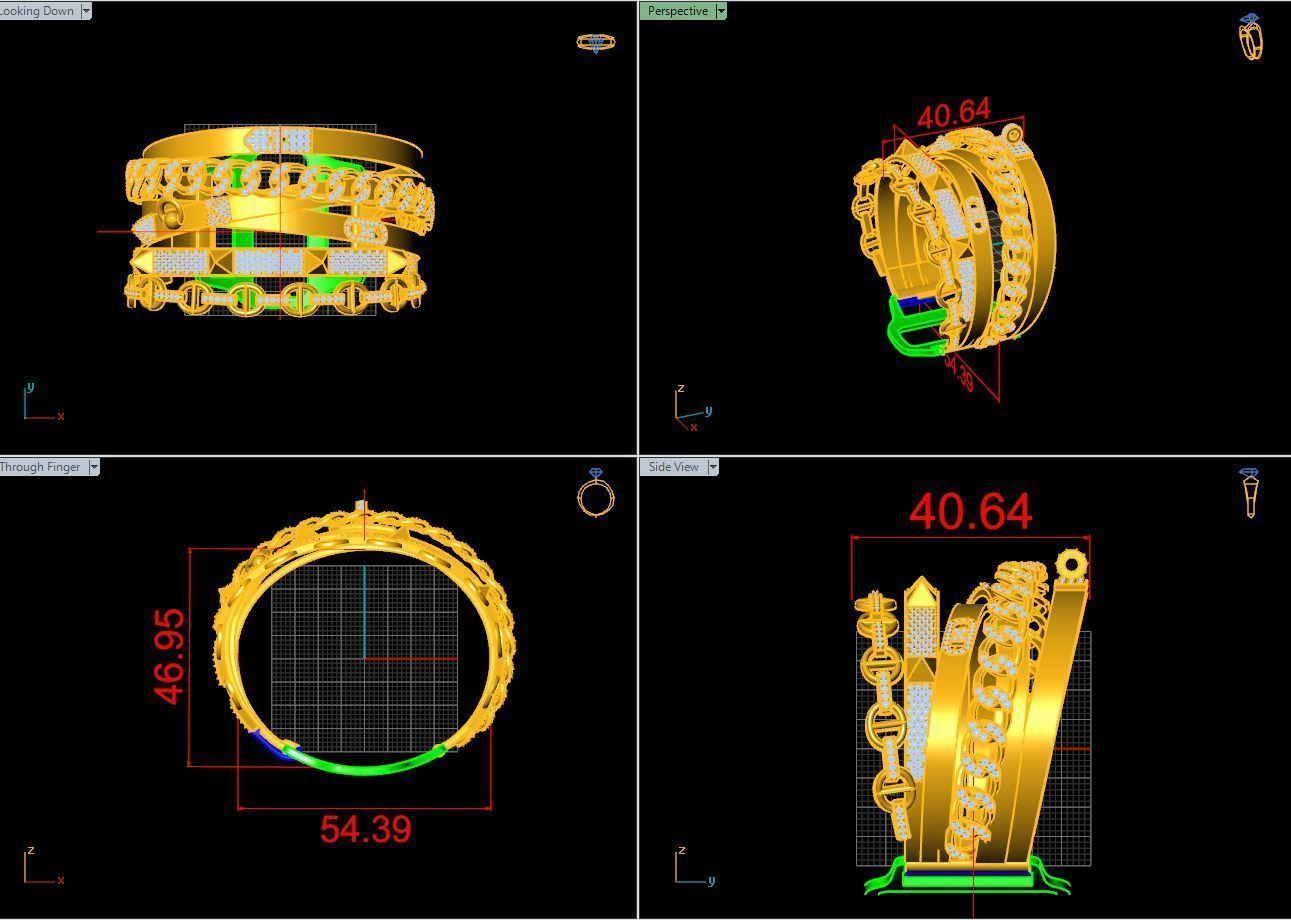 gold bracelet 3D model_3