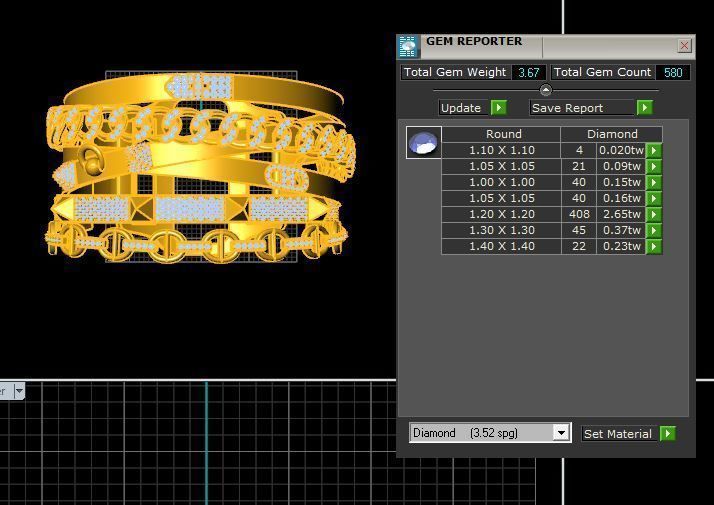 gold bracelet 3D model_1