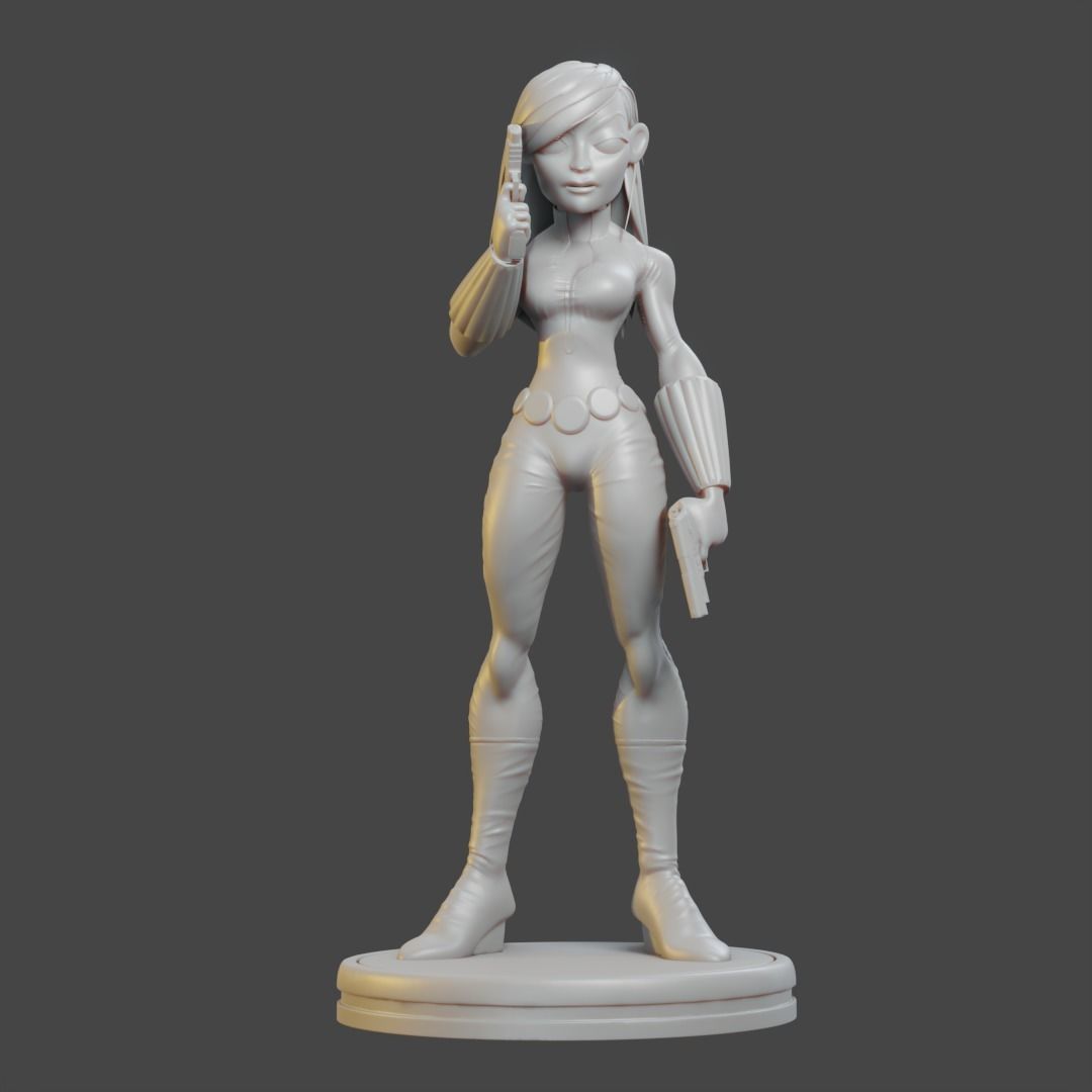 Black Widow Cartoon Style 3D print model_3