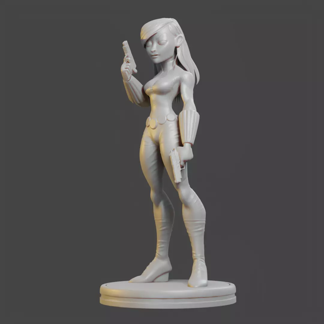 Black Widow Cartoon Style 3D print model_0