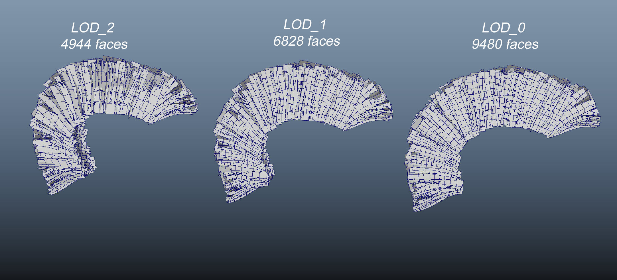 Real time mohawk hair Low-poly 3D model_6