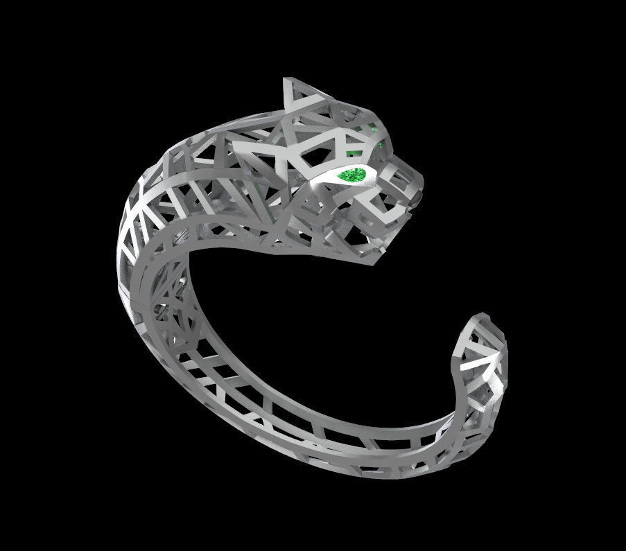 bracelet  PANTHER 3D print model_16