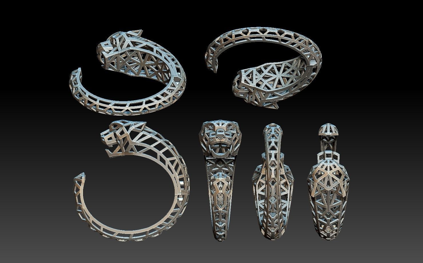 bracelet  PANTHER 3D print model_11
