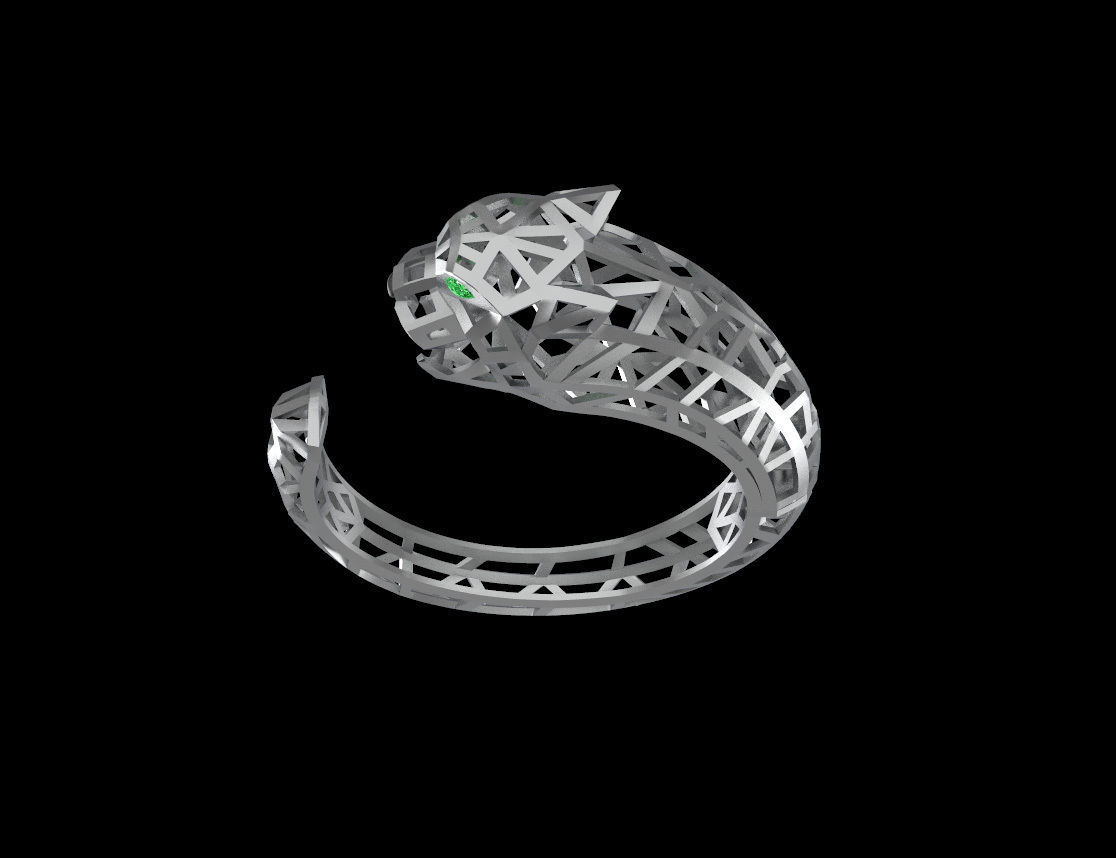 bracelet  PANTHER 3D print model_13