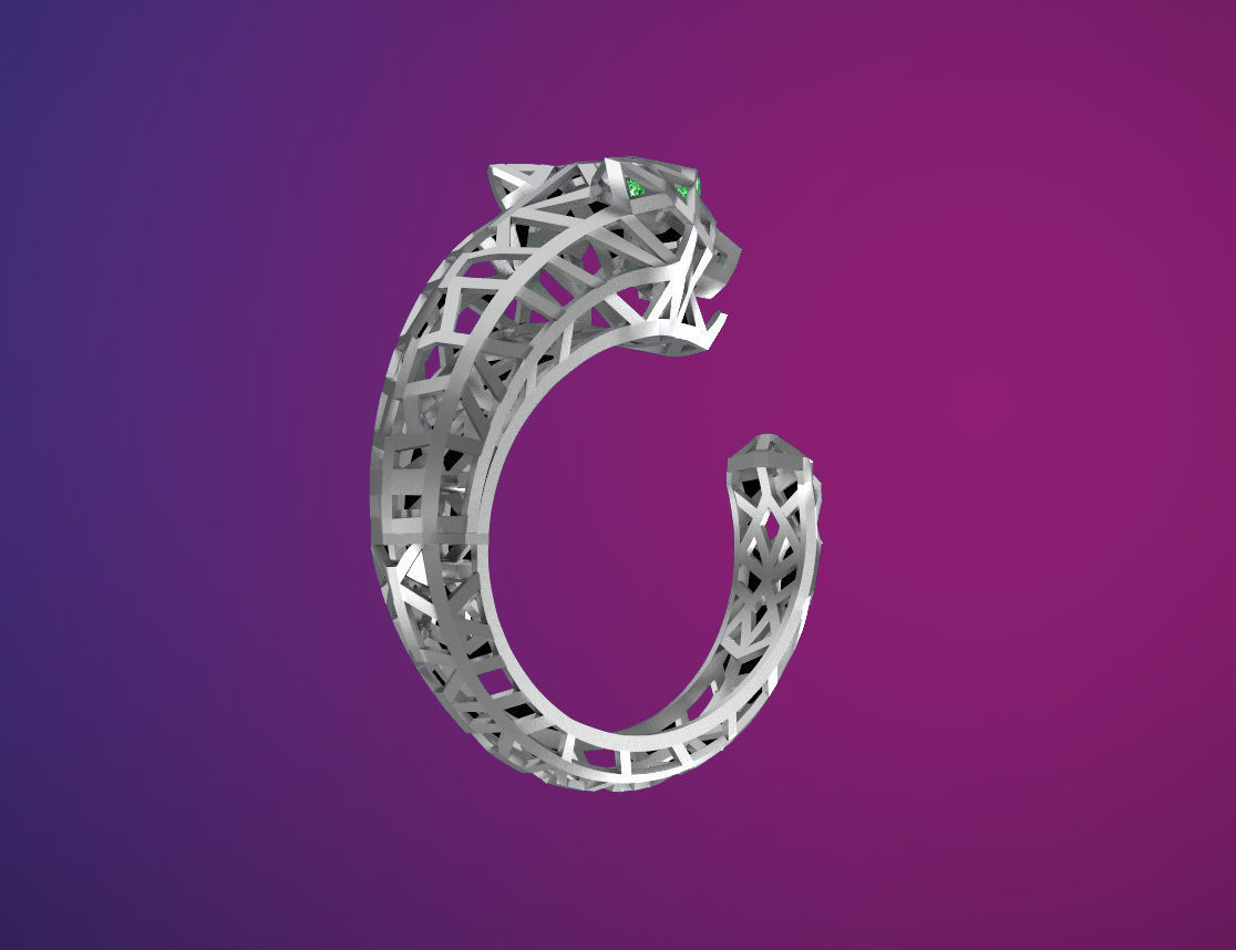 bracelet  PANTHER 3D print model_9