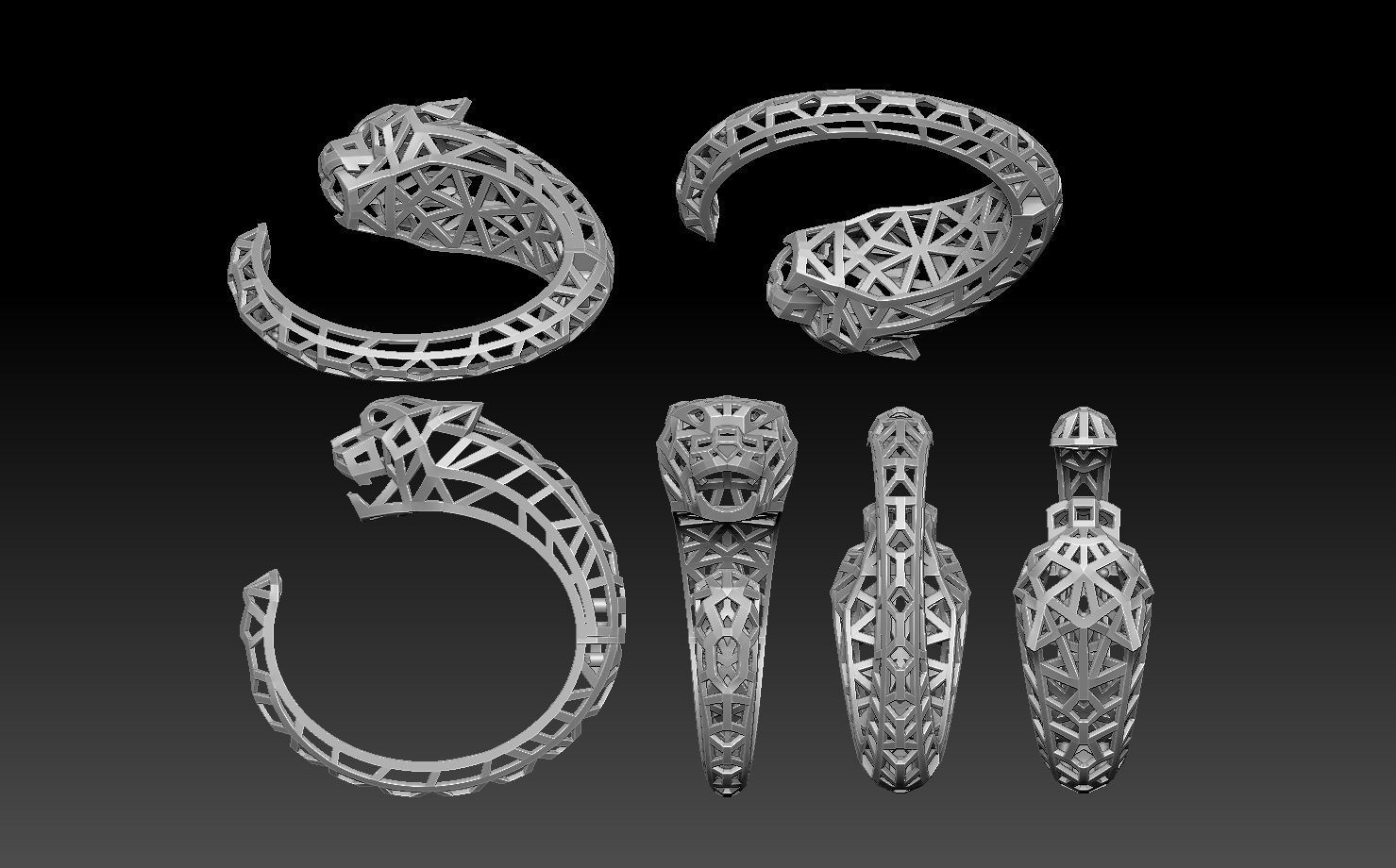 bracelet  PANTHER 3D print model_1