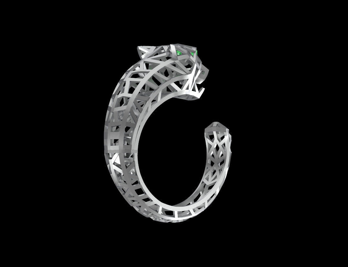 bracelet  PANTHER 3D print model_3