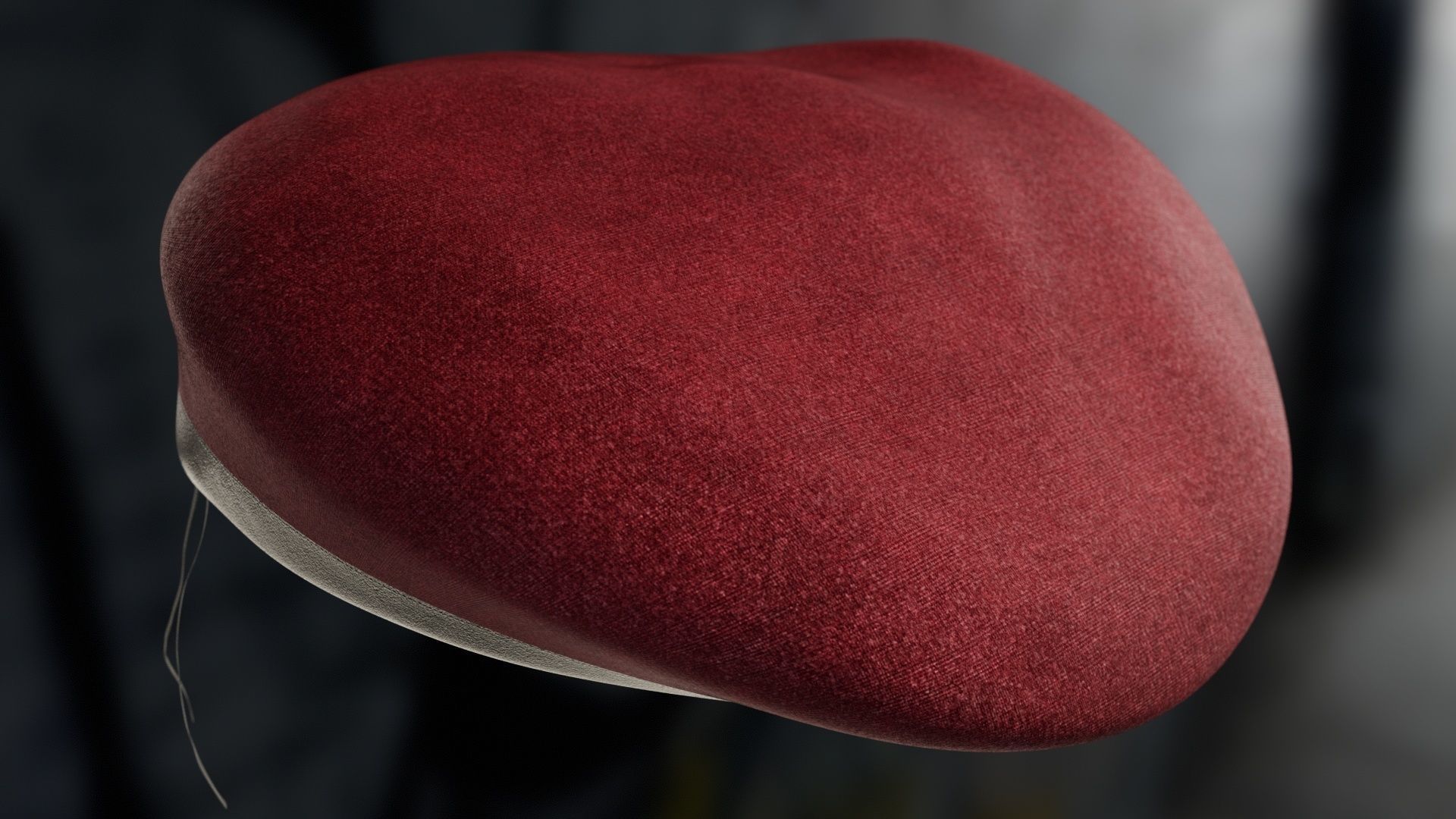 Red Beret hat helmet Low-poly 3D model_9