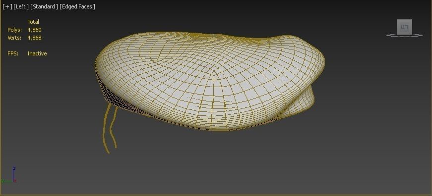 Red Beret hat helmet Low-poly 3D model_11