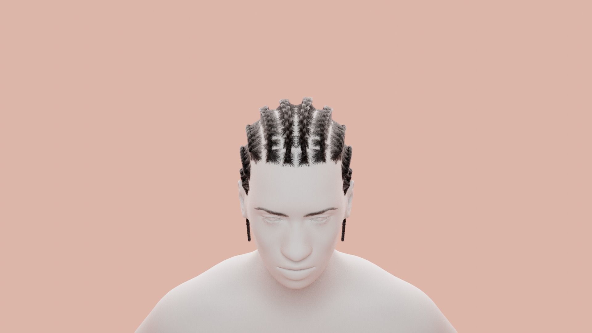 Cornrow Braids 3D model_10