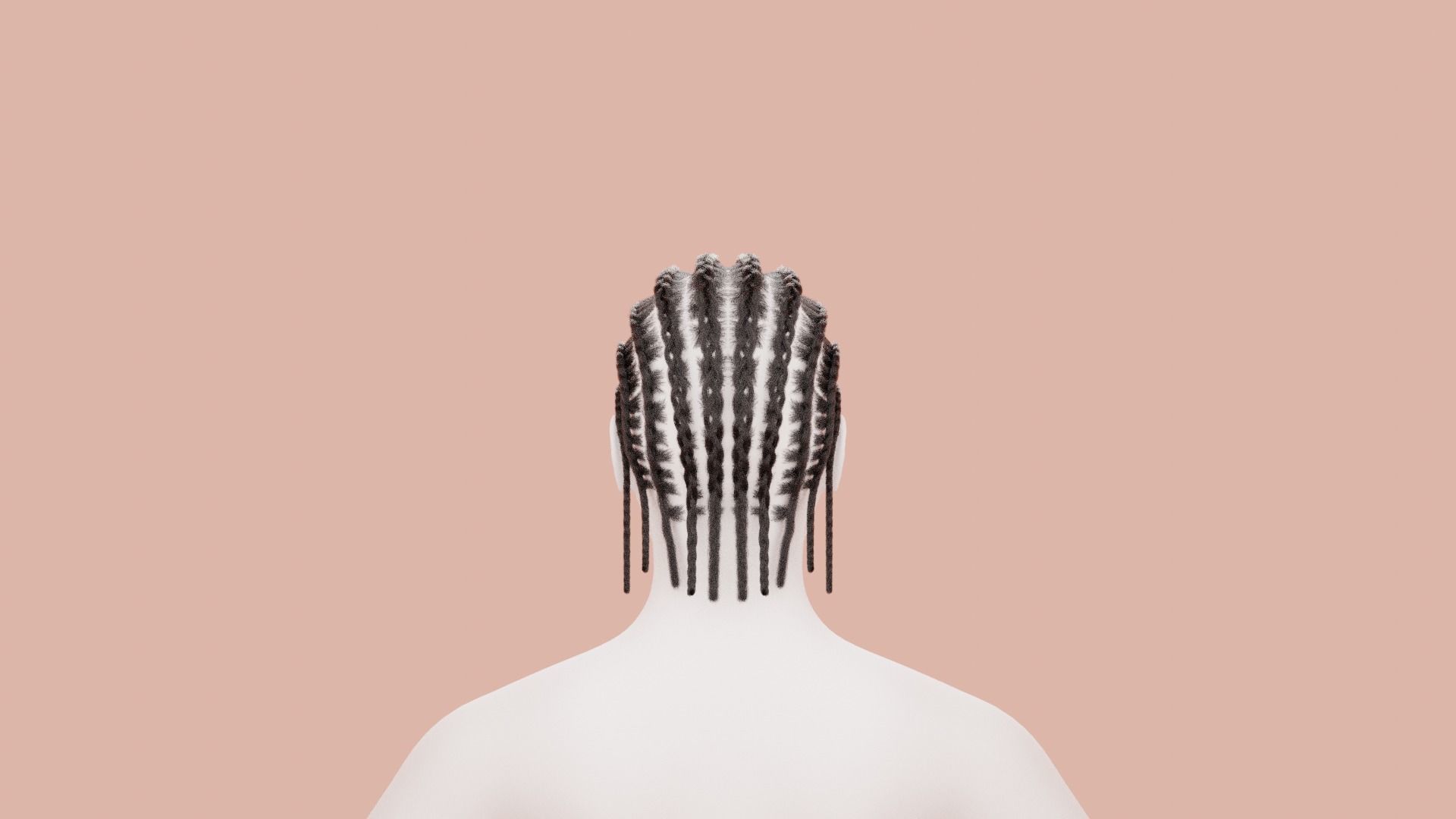 Cornrow Braids 3D model_24
