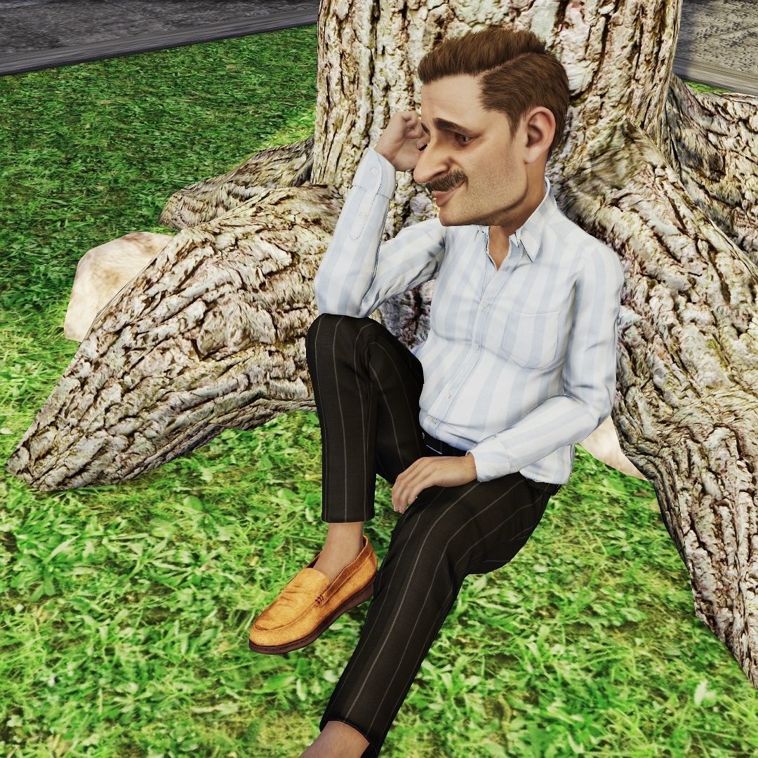 Ata Rigged Animated 2500 free animation Tutorial Low-poly 3D model_9