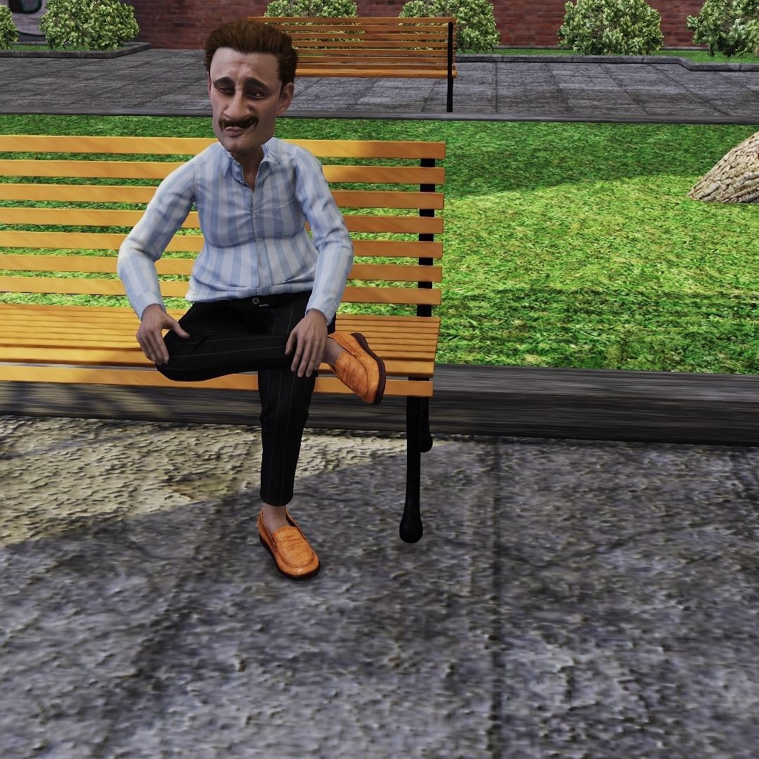 Ata Rigged Animated 2500 free animation Tutorial Low-poly 3D model_5