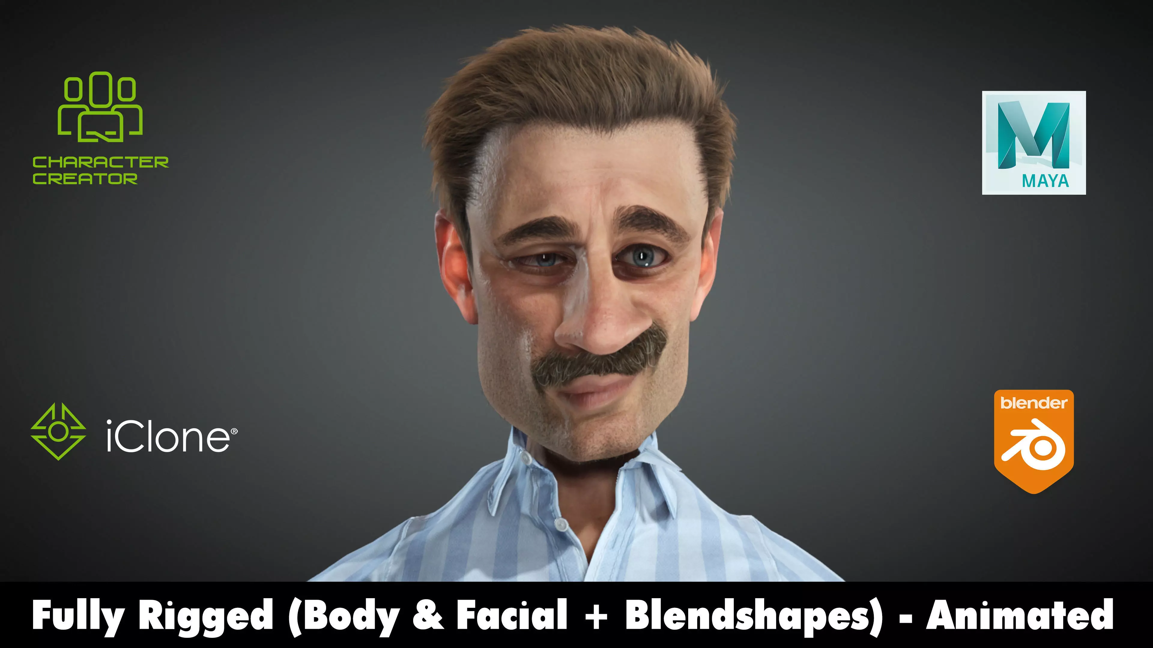 Ata Rigged Animated 2500 free animation Tutorial Low-poly 3D model_0