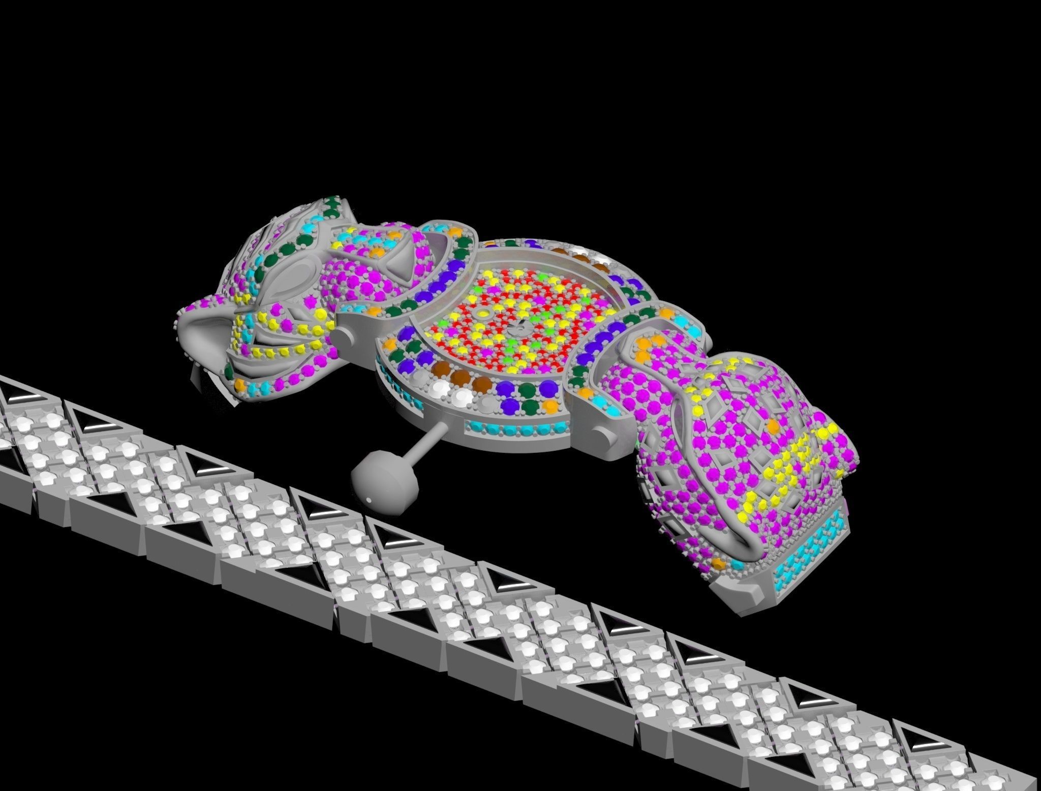 watch tiger and panther 3D print model_4