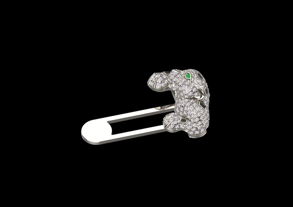 cufflinks male tie clip panther 3D print model_14