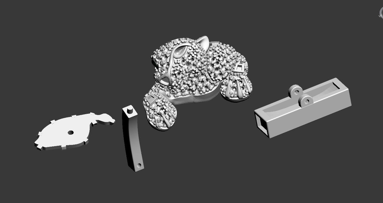 cufflinks male tie clip panther 3D print model_5