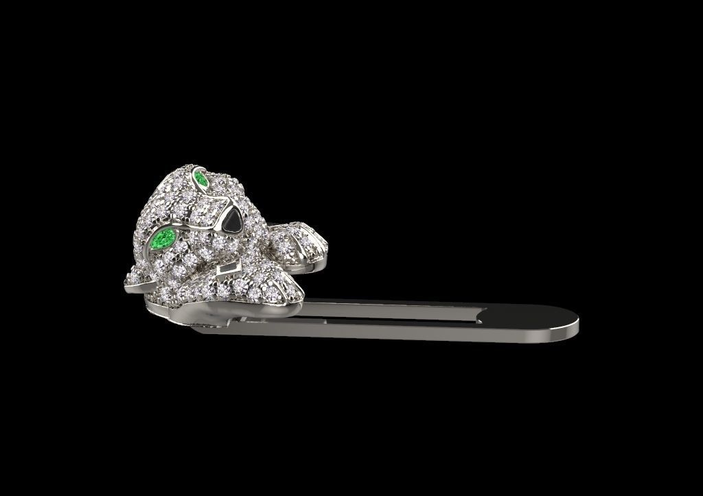 cufflinks male tie clip panther 3D print model_15