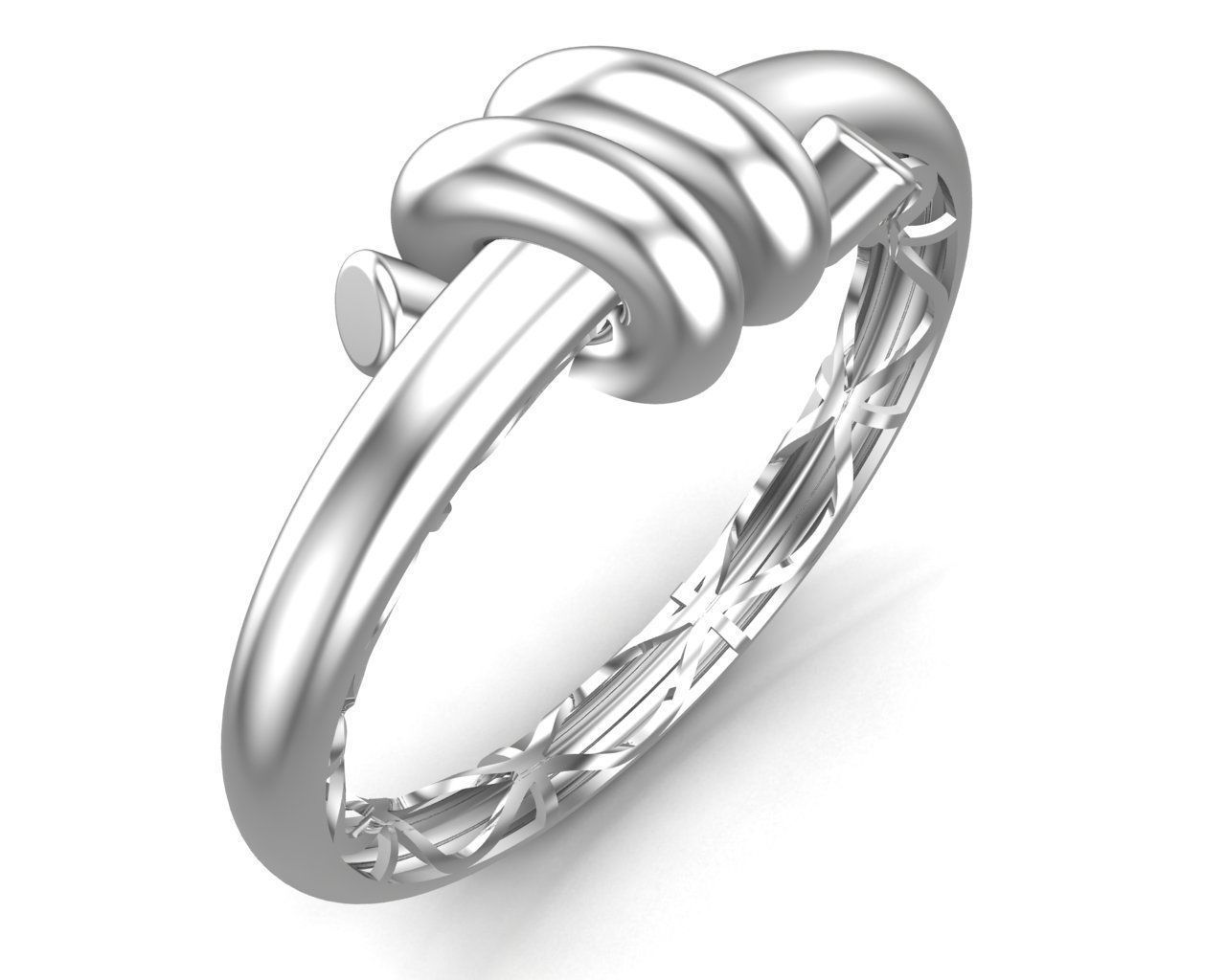 Gold Knot Ring 3D print model_1