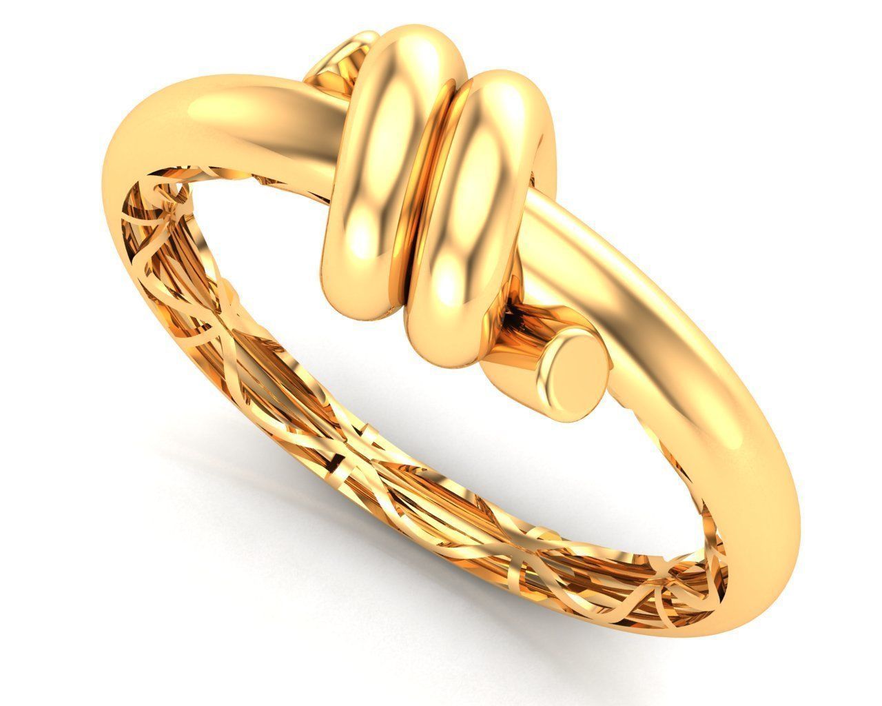 Gold Knot Ring 3D print model_2