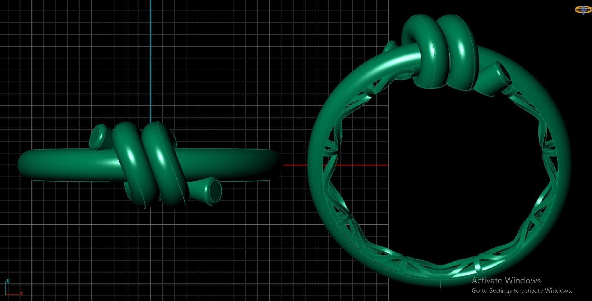 Gold Knot Ring 3D print model_7