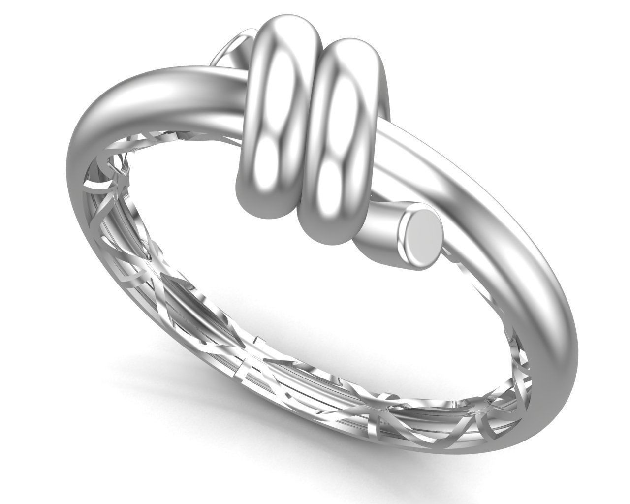Gold Knot Ring 3D print model_3