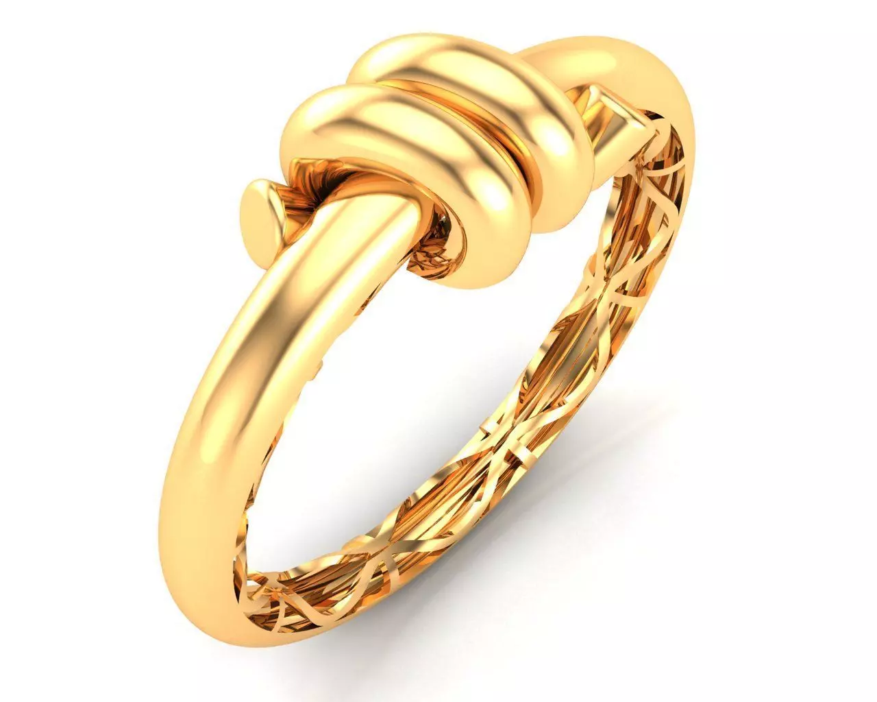Gold Knot Ring 3D print model_0