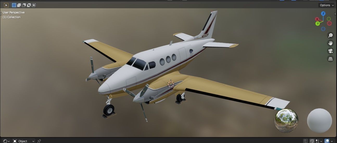 Beechcraft King Air C90 static Low Poly Low-poly 3D model_10