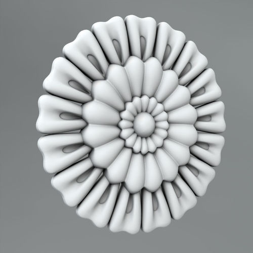 Carved Rosettes Medallions 3D model